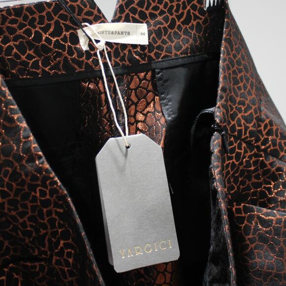 YARGICI Golden Brown Wide Leg Trouser Belt Detail Size 12 - Picture 12 of 12